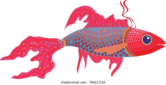 Red and blue bright fish