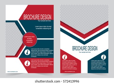 Red and Blue Brochure template flyer design, abstract template for annual report, magazine, poster