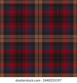 Red, blue and brown tartan plaid. Scottish fabric swatch design.