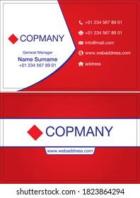 red blue business card template