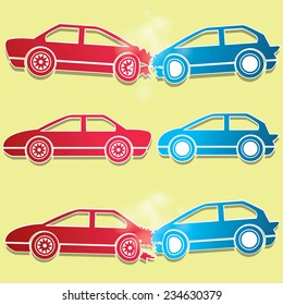 red and blue car crash icons