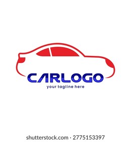 Red and blue car icon logo. Nice and cool car business logo.