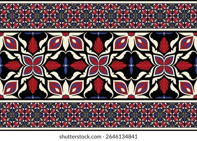 Red and blue carpet borders for ethnic tribes