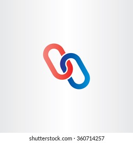 red blue chain link vector logo icon label