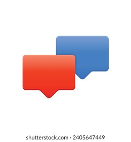 Burbujas de chat rojas y azules. icono de diseño de interfaz de usuario. Ilustración vectorial del diseño de burbujas de chat.