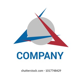 red and blue check arrow slice circle logo idea design concept illustration