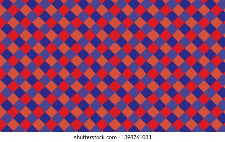 Red and blue checkered cotton background - Vector Illustration.