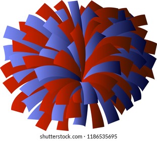 Red and blue cheerleader pom-pom