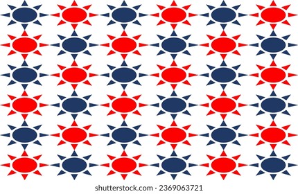 red and blue chessboard of sun pattern background repeat seamless design for fabric print or wallpaper or backdrop or wrap paper