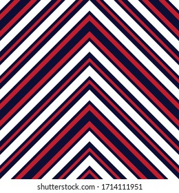 Red and Blue Chevron diagonal striped seamless pattern background suitable for fashion textiles, graphics