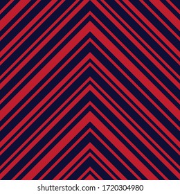 Red and Blue Chevron diagonal striped seamless pattern background suitable for fashion textiles, graphics
