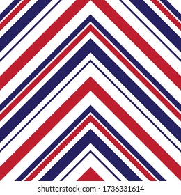 Color rojo y azul Chevron diagonal rayado fondo de patrón sin soldadura adecuado para textiles de moda, gráficos
