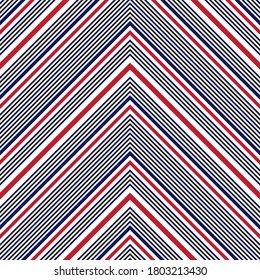 Color rojo y azul Chevron diagonal rayado fondo de patrón sin soldadura adecuado para textiles de moda, gráficos