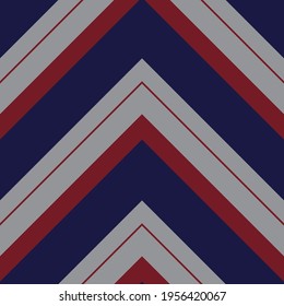 Color rojo y azul Chevron diagonal rayado fondo de patrón sin soldadura adecuado para textiles de moda, gráficos