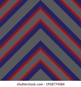 Red and Blue Chevron diagonal striped seamless pattern background suitable for fashion textiles, graphics