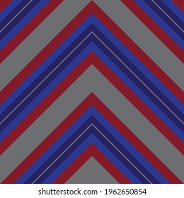 Red and Blue Chevron diagonal striped seamless pattern background suitable for fashion textiles, graphics