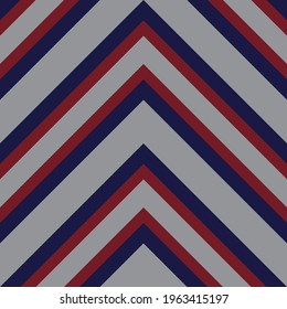 Red and Blue Chevron diagonal striped seamless pattern background suitable for fashion textiles, graphics