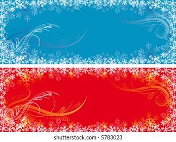 red and blue christmas background, vector illustration