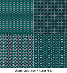 red blue christmas geometric patterns
