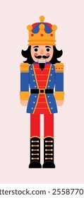 Red and Blue Christmas Nutcracker  illustration 