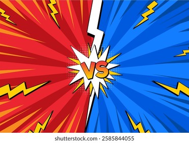 Red and blue clash with lightning bolts