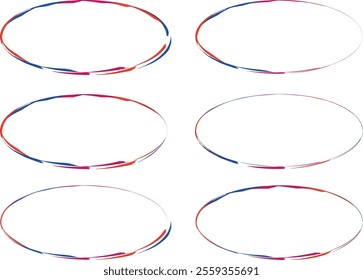 red blue colorful creative different abstract circles set vector