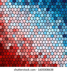 red and blue colors.  geometric pattern.  pebbles 