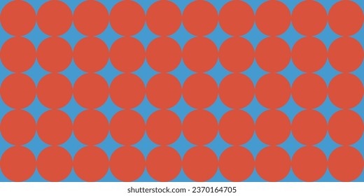 Red and blue colors geometric seamless pattern with dots or circles, vector