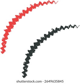 red and blue colour arrow
