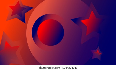 Red blue cosmos. Stars and planets. Abstract universe.