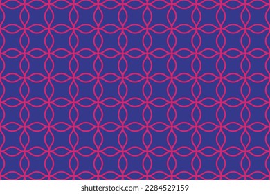 Red and blue curved maze pattern. Intricate lines structure Vector background.