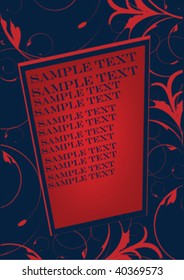 red and blue decorative background with place for text