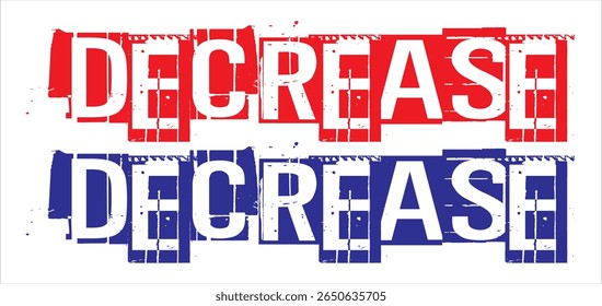Red and blue DECREASE text vector, cool free design.