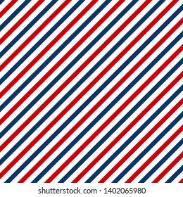 Red and blue diagonal lines seamless pattern abstract. Barbershop vintage texture. EPS 10