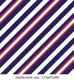 Red and Blue diagonal striped seamless pattern background suitable for fashion textiles, graphics
