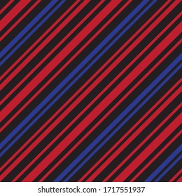 Red and Blue diagonal striped seamless pattern background suitable for fashion textiles, graphics