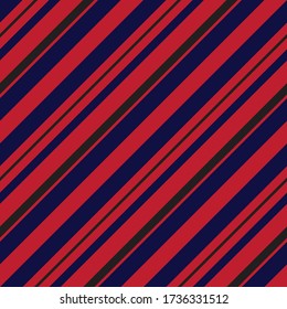 Red and Blue diagonal striped seamless pattern background suitable for fashion textiles, graphics