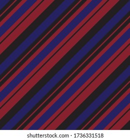 Red and Blue diagonal striped seamless pattern background suitable for fashion textiles, graphics