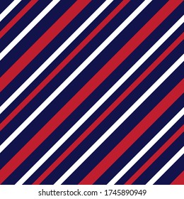 Red and Blue diagonal striped seamless pattern background suitable for fashion textiles, graphics