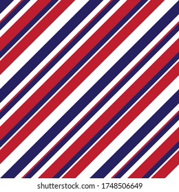 Red and Blue diagonal striped seamless pattern background suitable for fashion textiles, graphics