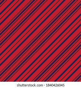 Red and Blue diagonal striped seamless pattern background suitable for fashion textiles, graphics