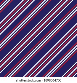 Red and Blue diagonal striped seamless pattern background suitable for fashion textiles, graphics