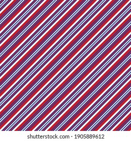 Red and Blue diagonal striped seamless pattern background suitable for fashion textiles, graphics