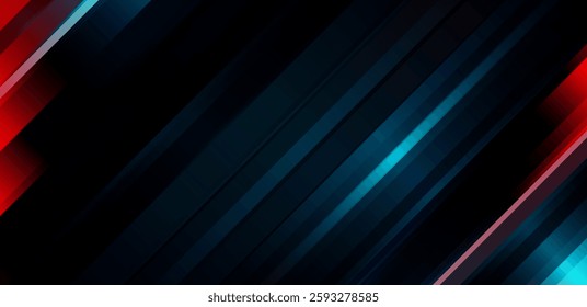 Red and blue diagonal stripes background. Design for poster, banner, flyer, brochure, presentation
