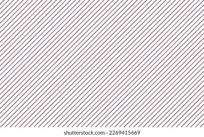Rayas diagonales rojas y azules sin costura ilustración vectorial de patrón sin costura
