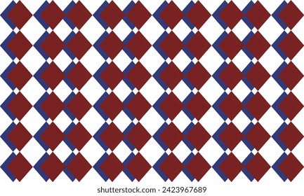 Patrón de repetición de doble capa de rombo rojo y azul, imagen completa, diseño para impresión de tela, cortinas verticales 