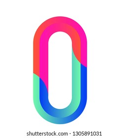 Red and blue digit zero.