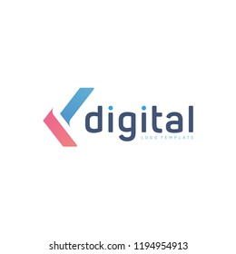 Red Blue digital logo arrow