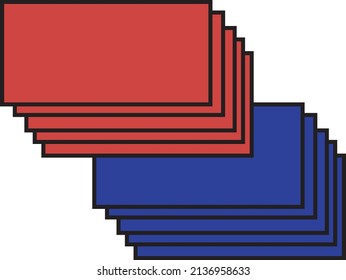 red and blue document shape icon illustration