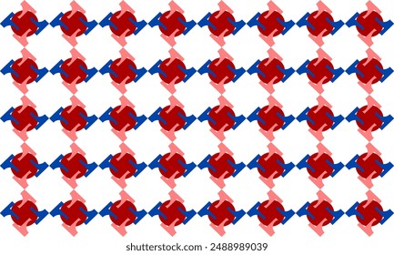 red and blue dot turbine pattern seamless geometric pattern with red and blue abstract block turbine style background seamless and repeat pattern replete image design for fabric printing